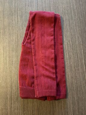 Womens Cable Knit Tights - Burgundy U9